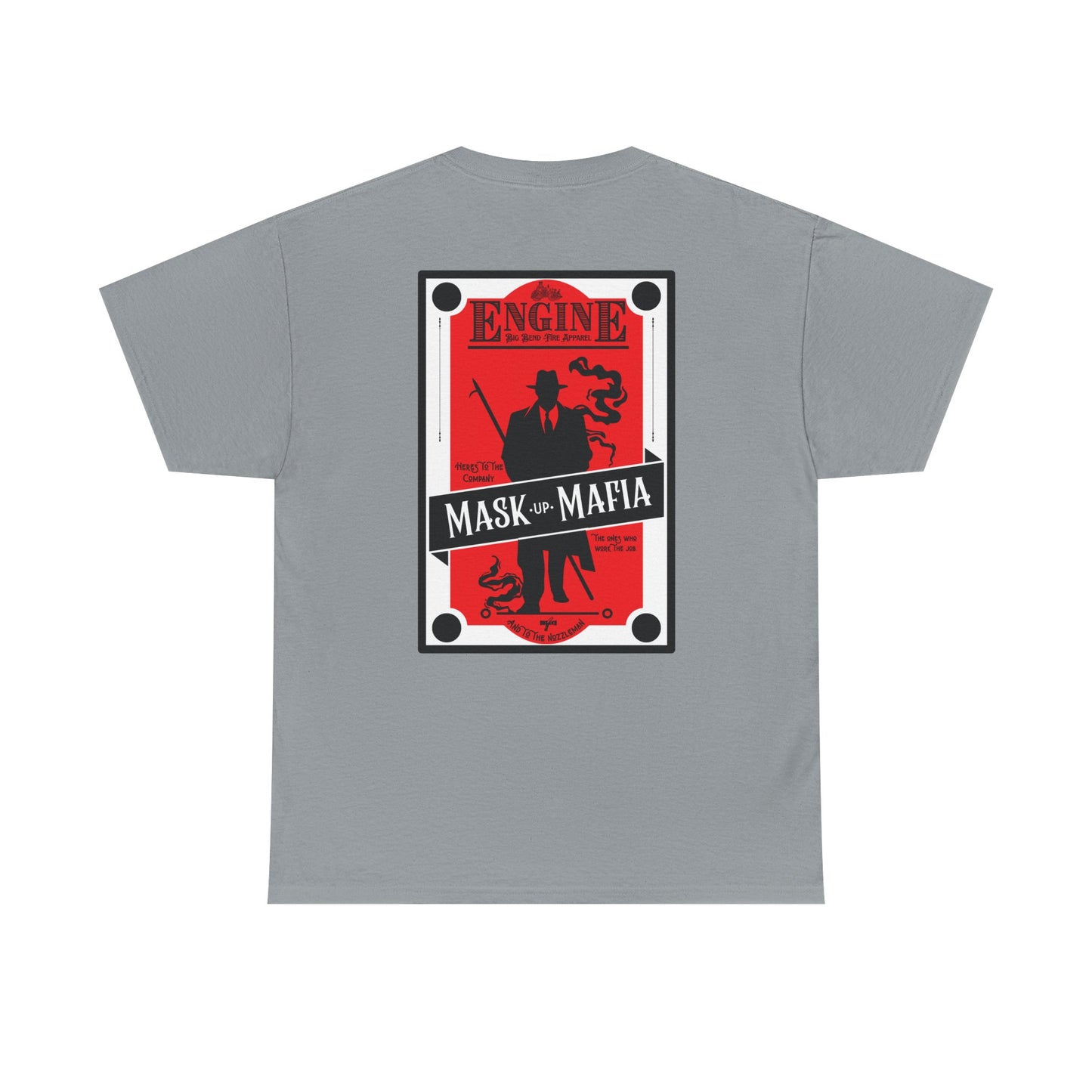 Engine Mask up Mafia -Unisex Heavy Cotton Tee- black white and grey