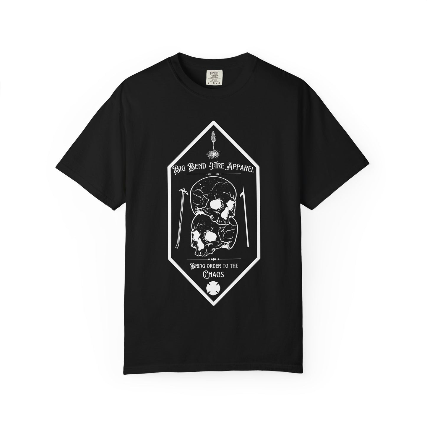 Chaos - Unisex Skull Graphic T-shirt - Khaki Black Grey