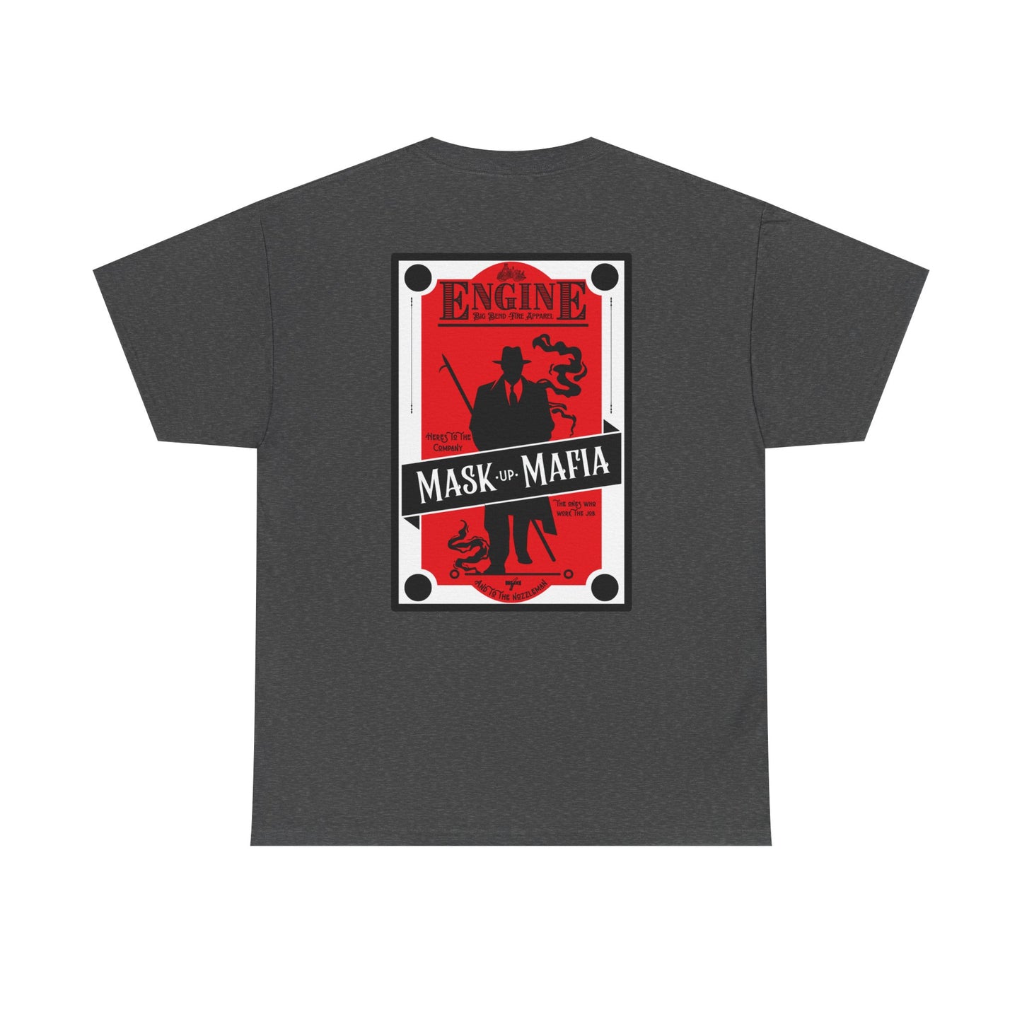 Engine Mask up Mafia -Unisex Heavy Cotton Tee- black white and grey