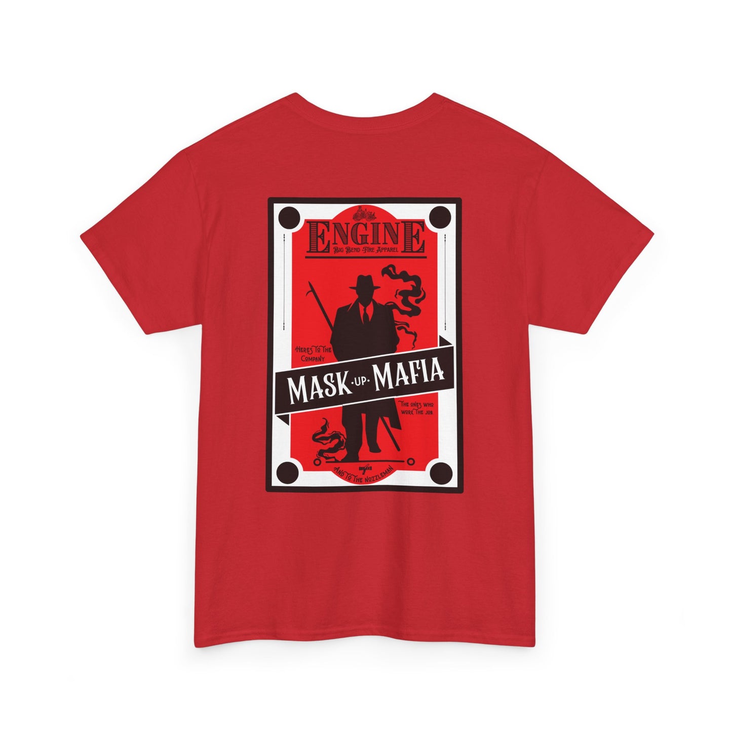 Engine Mask up Mafia -Unisex Heavy Cotton Tee- black white and grey