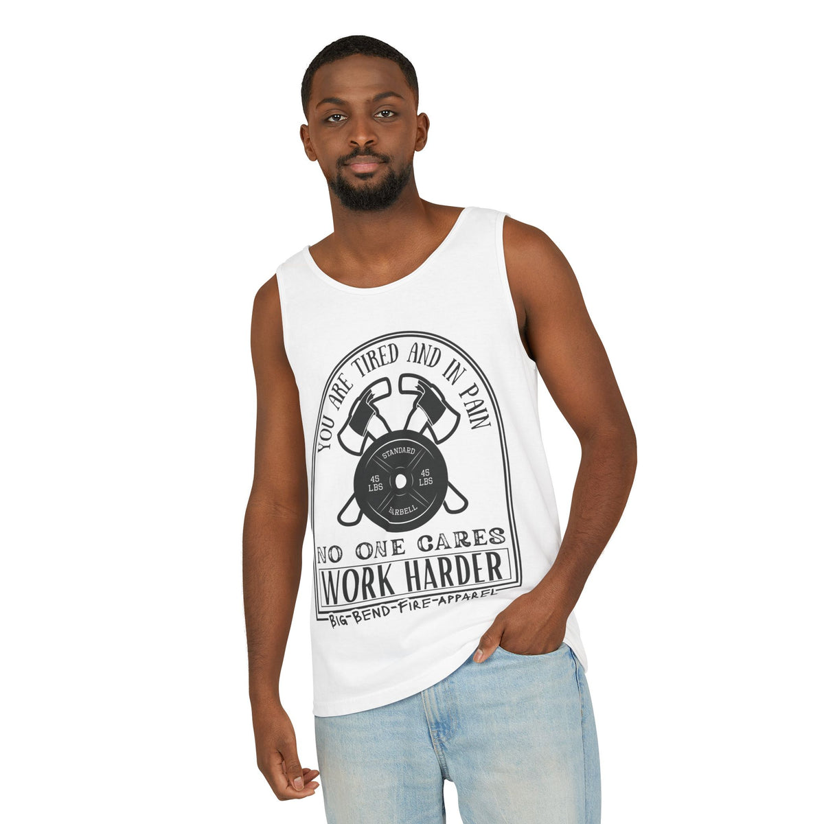 Work Harder-Unisex-Dyed Tank Top