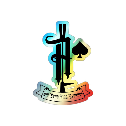 Ace of Spades holographic sticker - Big Bend Fire Apparel
