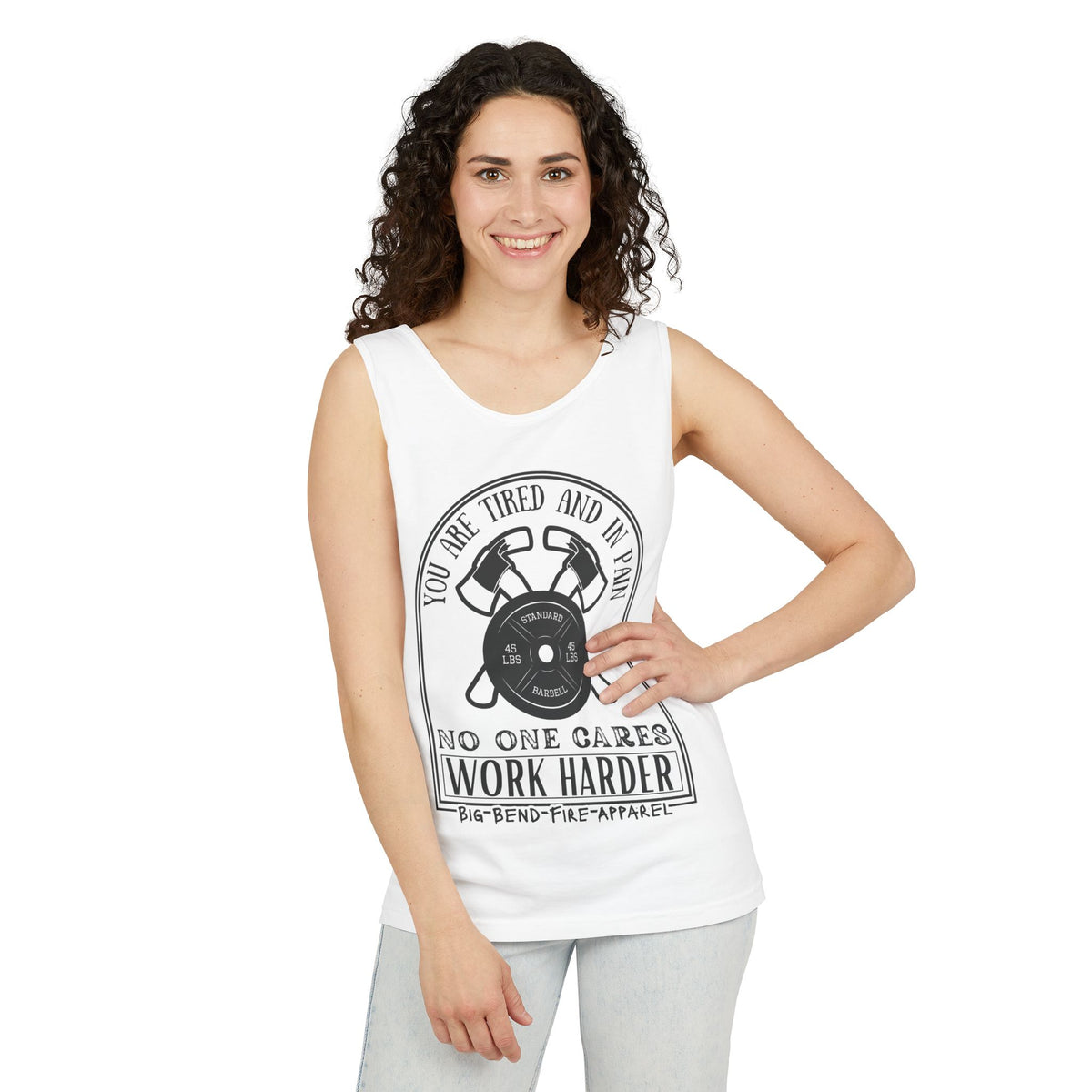 Work Harder-Unisex-Dyed Tank Top