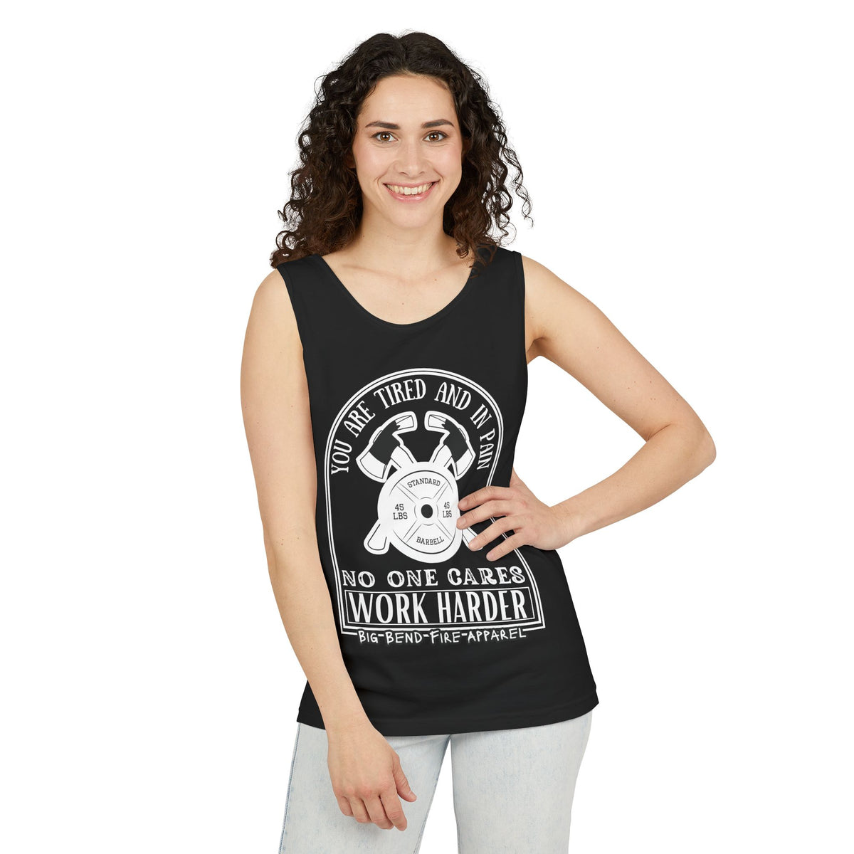 Work Harder-Unisex-Dyed Tank Top