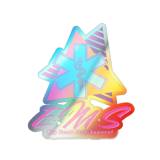 Holographic Die-Cut 80s Stickers - EMS Emergency Medical Services Design