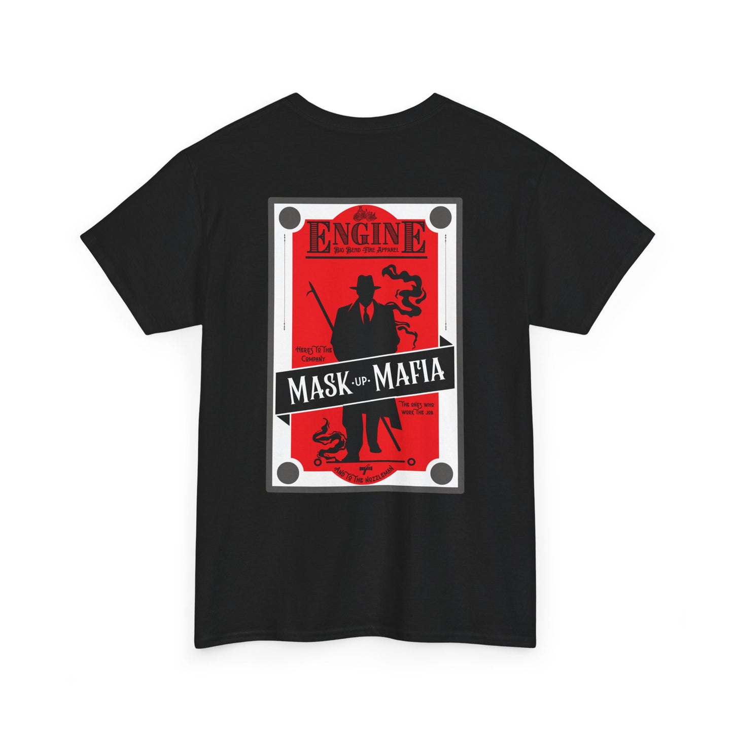 Engine Mask up Mafia -Unisex Heavy Cotton Tee- black white and grey