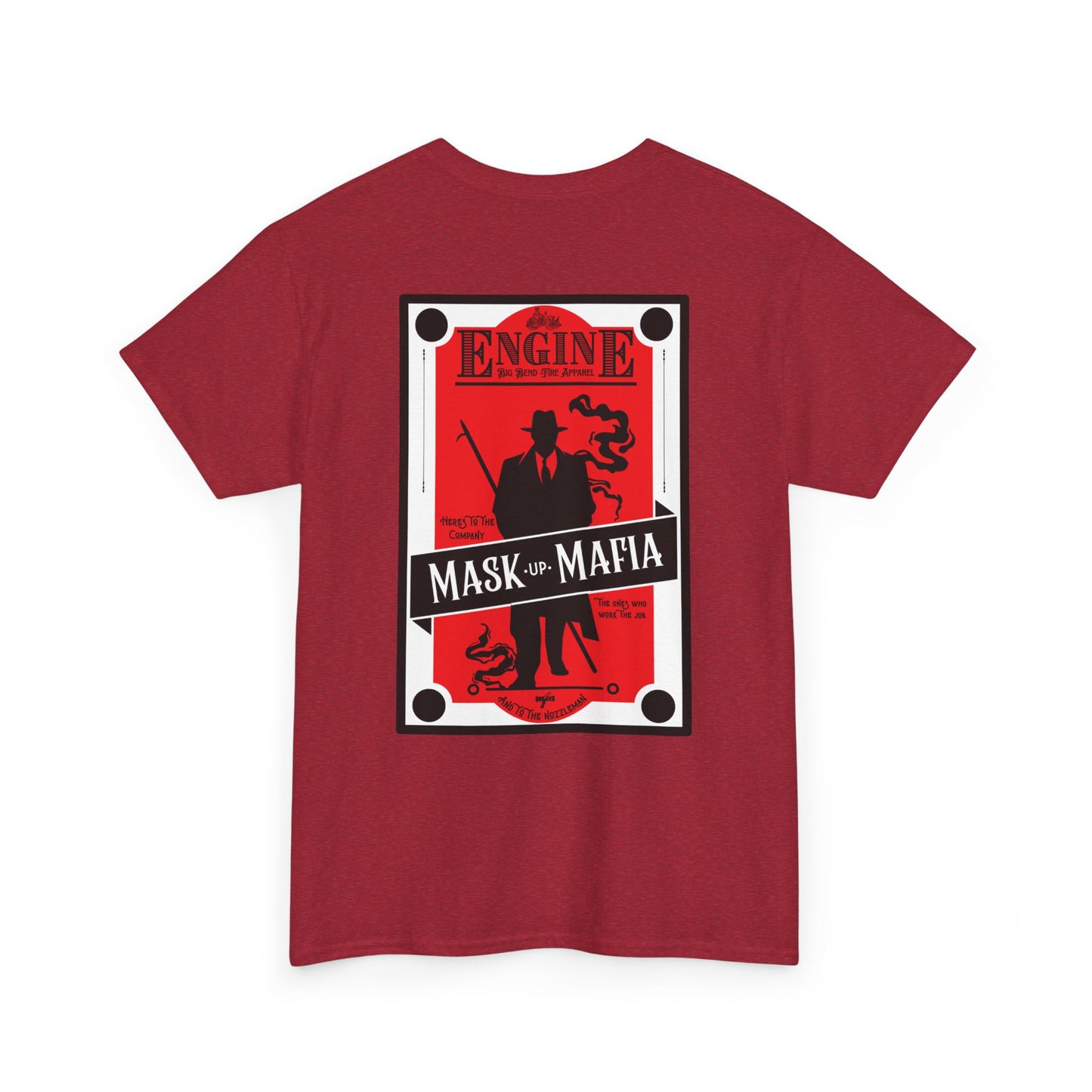 Engine Mask up Mafia -Unisex Heavy Cotton Tee- black white and grey