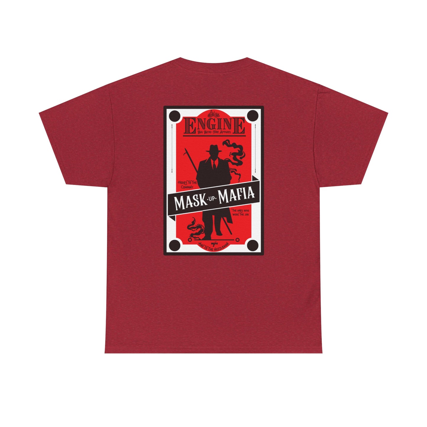 Engine Mask up Mafia -Unisex Heavy Cotton Tee- black white and grey