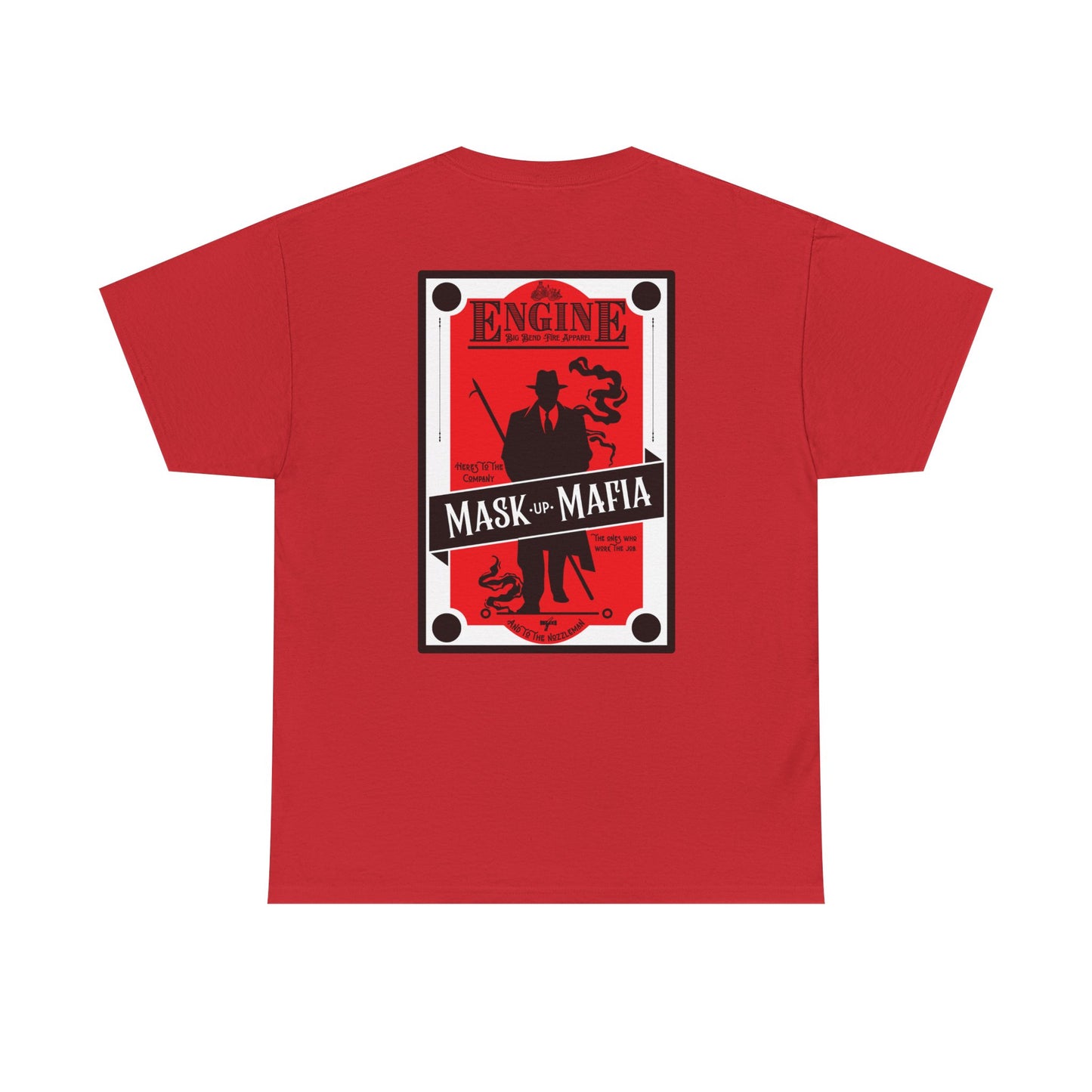 Engine Mask up Mafia -Unisex Heavy Cotton Tee- black white and grey