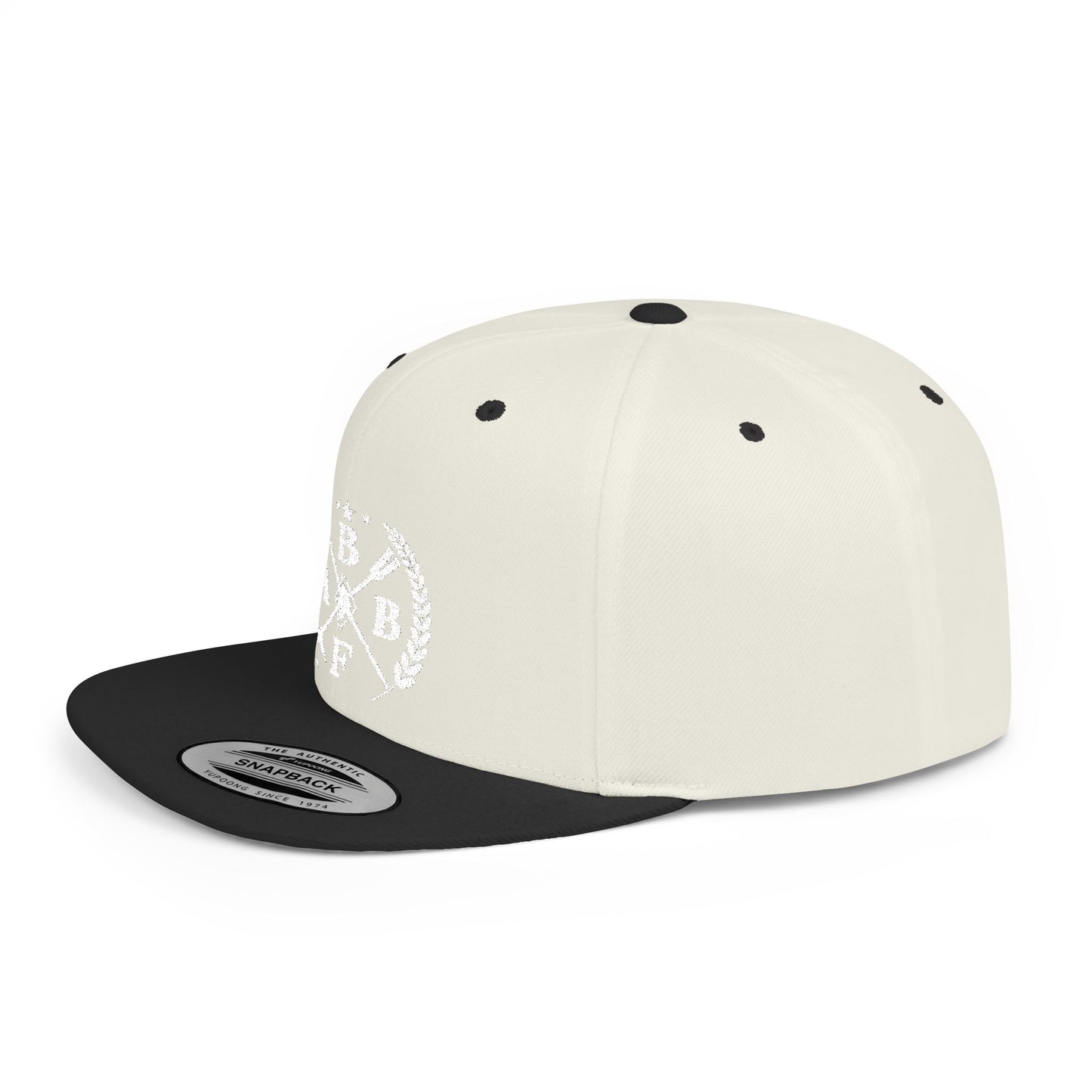 Embroidered Flat Bill Snapback Cap - BBFA Roundel