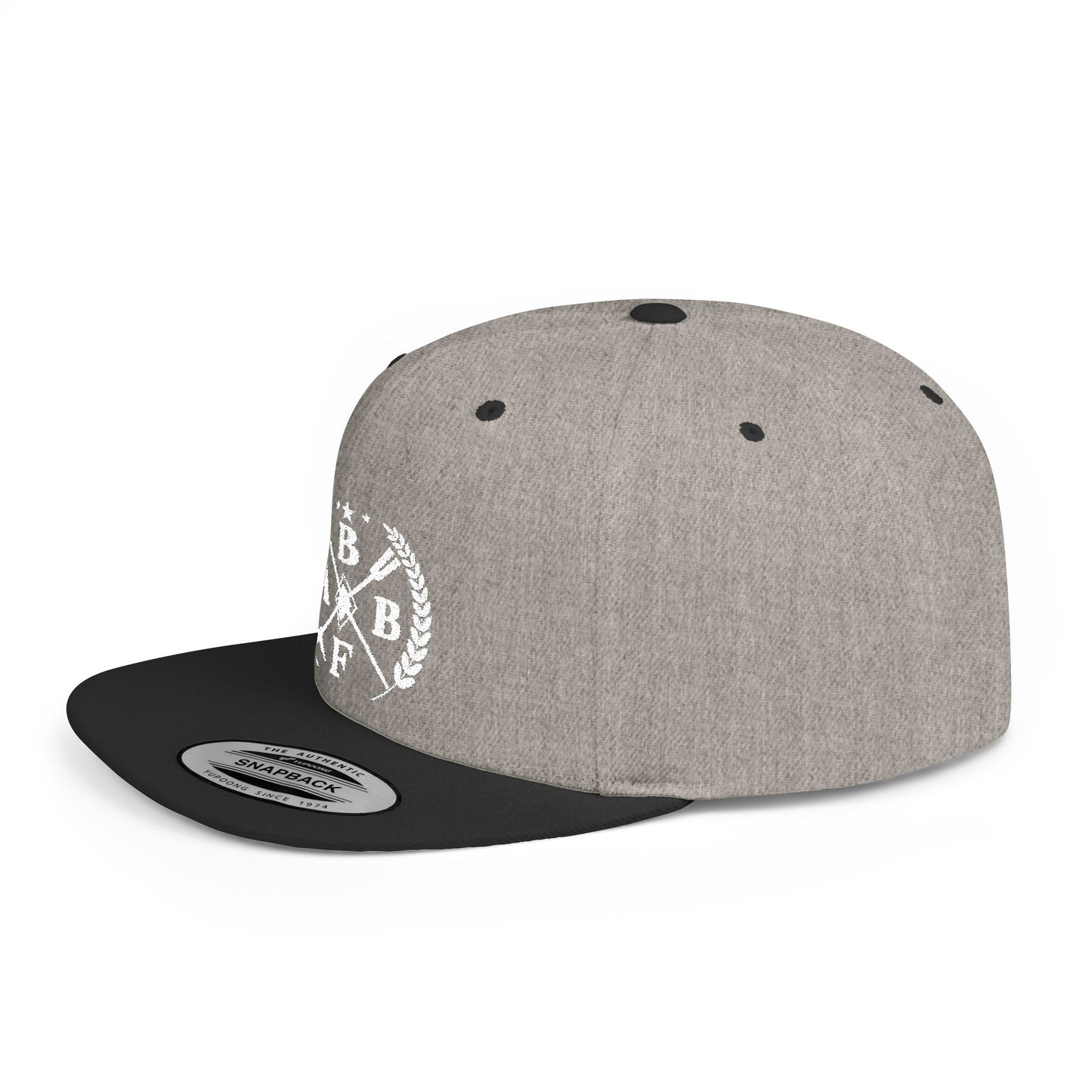 Embroidered Flat Bill Snapback Cap - BBFA Roundel