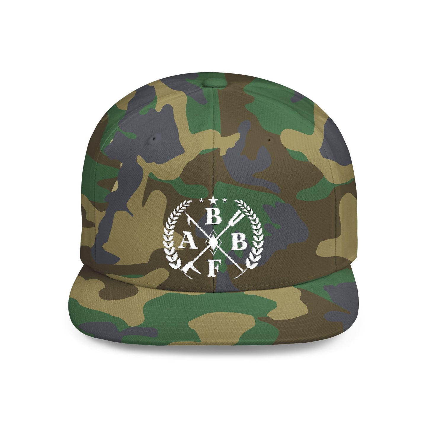 Embroidered Flat Bill Snapback Cap - BBFA Roundel
