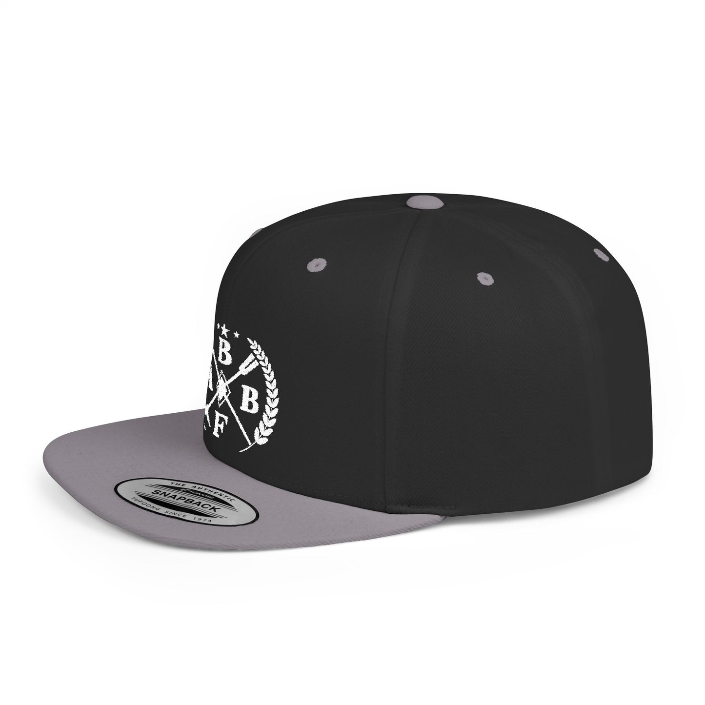 Embroidered Flat Bill Snapback Cap - BBFA Roundel