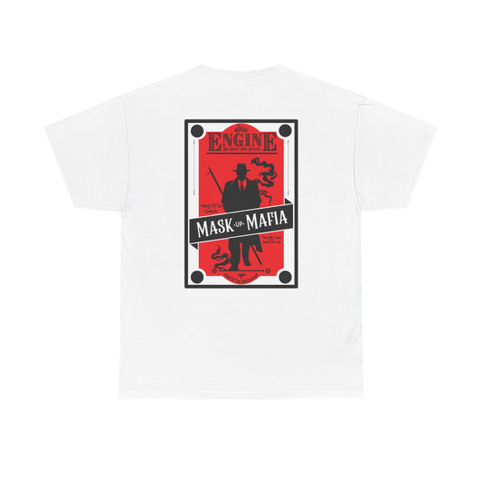 Engine Mask up Mafia -Unisex Heavy Cotton Tee- black white and grey