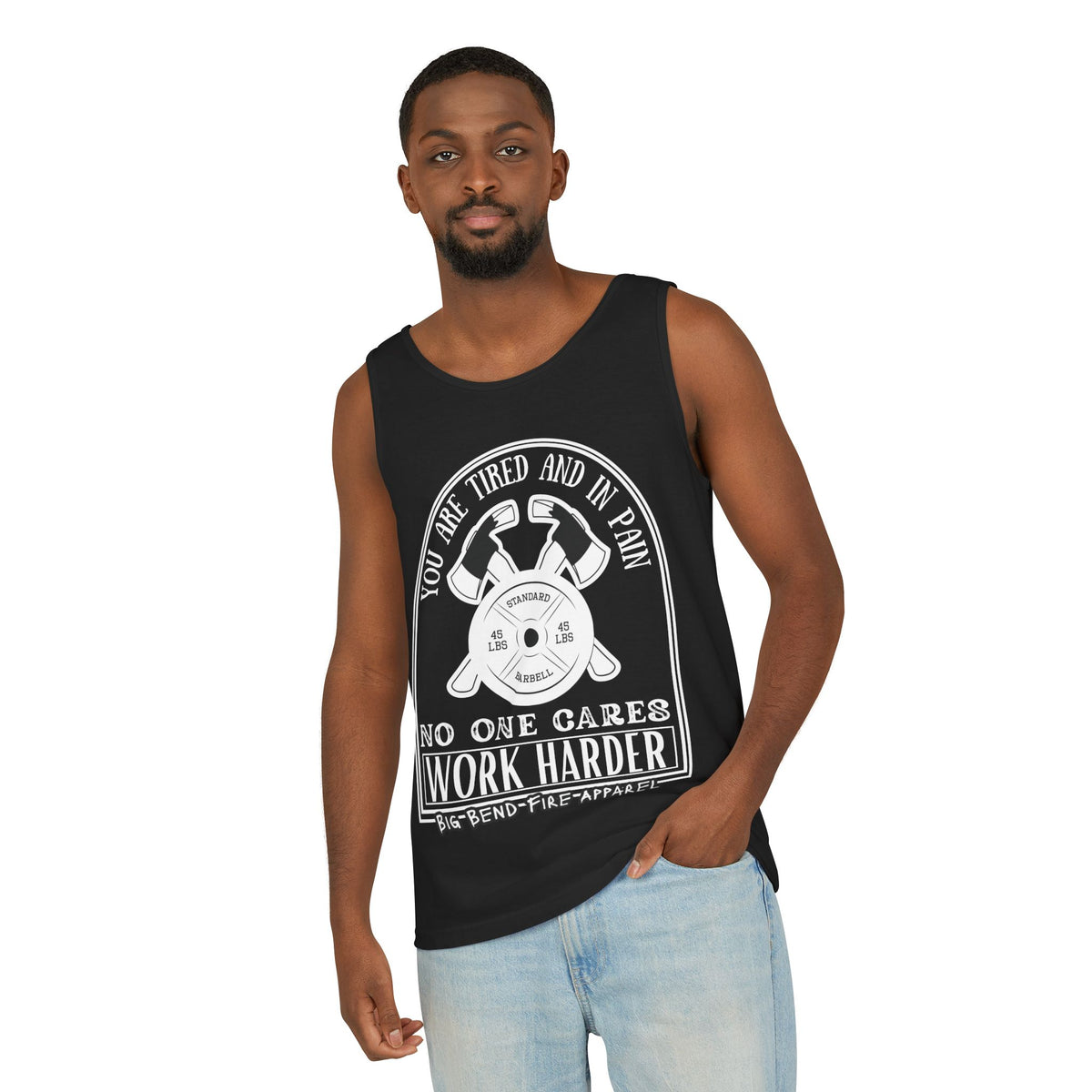 Work Harder-Unisex-Dyed Tank Top